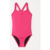 Speedo Junior Girls Endurance+ Medalist Swimsuit - Pink