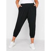 Yours Curve Women Plus Size Cropped Jersey Harem Joggers