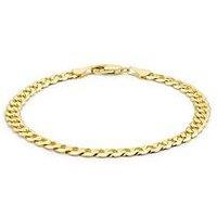 The Love Collection 9Ct Yellow Gold Diamond Cut Curb Bracelet