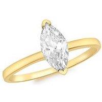 The Love Collection 9Ct Yellow Gold 5Mm X 11Mm Cz Marquise Solitaire Ring