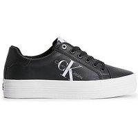 Calvin Klein Jeans Monogram Leather Trainers - Black