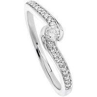 Love Diamond 9Ct Wg 0.20Ct Hj I3 Dia Cross Over Engagement Ring
