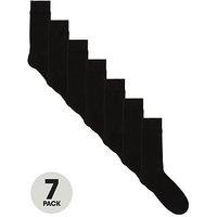 Everyday 7 Pack Plain Black Socks - Black