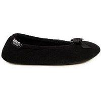 Totes Isotoner Terry Ballet With Pillowstep - Black