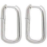 Simply Silver Sterling Silver 925 Mini Rectangle Hoop Earring