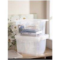 Wham Set Of 3 Clear Crystal 28-Litre Plastic Storage Boxes