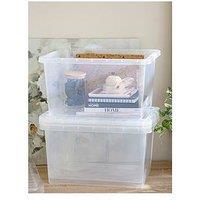Wham Set Of 3 Clear Crystal 37-Litre Plastic Storage Boxes