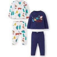 Mini V By Very Baby Boys 4 Pack Christmas Dino Long Sleeve T-Shirts And Bottoms - Multi