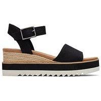 Toms Diana Wedge Sandals - Black