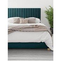 Aspire Grant Ottoman Storage Bed Frame With Padded Headboard - Bedframe With Cool Tufted Mattress