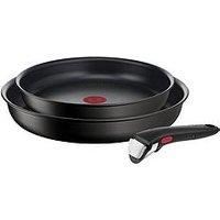 Tefal Ingenio Eco Resist 3Pc Aluminium Stackable Pan Set Black
