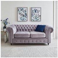 Very Home Laura Chesterfield Fabric 2 Seater Sofa - Grey - Fsc Certified