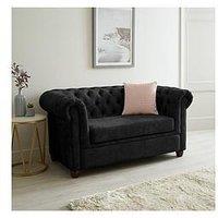 Very Home Chester Chesterfield Leather Look 2 Seater Sofa - Black - Fsc Certified