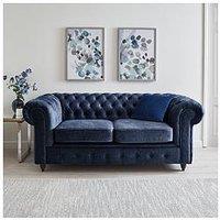 Very Home Laura Chesterfield Fabric 2 Seater Sofa - Grey - Fsc Certified