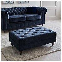 Very Home Laura Chesterfield Fabric Footstool - Grey - Fsc Certified