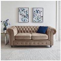 Very Home Laura Chesterfield Fabric 2 Seater Sofa - Grey - Fsc Certified