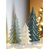 Very Home Set Of 3 Ceramic Christmas Trees