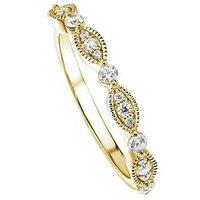 Created Brilliance Florence Created Brilliance 18Ct Yellow Gold 0.25Ct Lab Grown Diamond Vintage Inspired Wedding Band