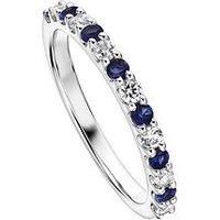 Created Brilliance Odette Created Brilliance 9Ct White Gold Created Sapphire And 0.25Ct Lab Grown Diamond Eternity Ring
