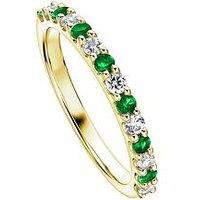 Created Brilliance Odette Created Brilliance 9Ct Yellow Gold Created Emerald And 0.25Ct Lab Grown Diamond Eternity Ring