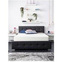 Aspire End Lift Up Linen Ottoman Bed - Black