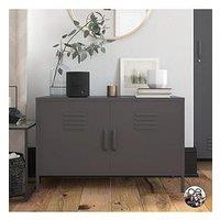 Dorel Home Bradford 2 Door Metal Accent Cabinet - Grey