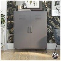 Dorel Home Bradford 2 Door Metal Storage Cabinet - Grey
