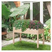 Outsunny Fir Wood Non-Woven Fabric Planting Bed 122.5Lx56.5Wx76Hcms
