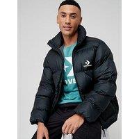 Converse Star Chevron Left Chest Patch Pocket Padded Jacket - Black
