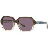 Coach Transparent Brown Rectangle Sunglasses