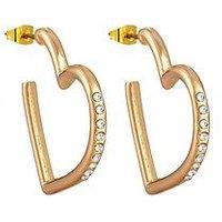 Gold Plated Heart Hoop Earrings