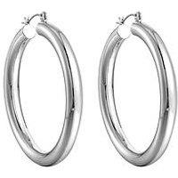 Silver Plated Large Plain Hoops