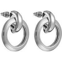 Silver Plated Drop Hoop Earrings