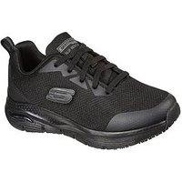 Skechers Arch Fit Lace-Up Athletic Workwear Trainer - Black