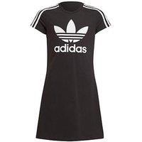 Adidas Originals Girls Adicolor Trefoil Dress - Black
