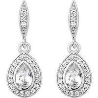 Jon Richard Cubic Zirconia Pear Fish Hook Earring