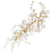 Jon Richard Gold Plated Harmony Gold Leaf And Crystal Sprig Clip