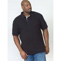 D555 Grant Pique Polo Shirt - Black