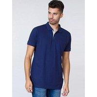 D555 Grant Pique Polo Shirt - Navy