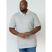 D555 Grant Pique Polo Shirt - Grey Melange