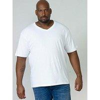 D555 Signature V Neck T-Shirt - White
