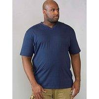 D555 Signature V Neck T-Shirt - Navy
