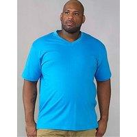 D555 Signature V Neck T-Shirt - Blue