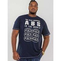 D555 Marco Best Sixpack Abs Crew Neck Printed T-Shirt - Navy
