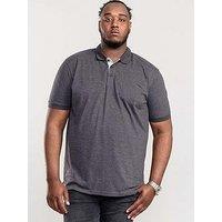 D555 Grant Pique Polo Shirt - Charcoal Marl