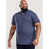 D555 Grant Pique Polo Shirt - Denim Blue Marl