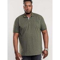 D555 Grant Pique Polo Shirt - Khaki Marl