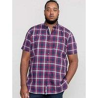 D555 Ripley Check Short Sleeve Shirt - Navy/Red