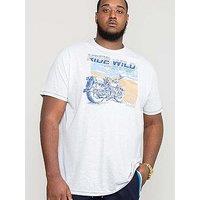 D555 Langdon Ride Wild Motorbike Printed T-Shirt - Off White