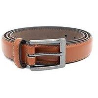 Duke D555 Mens Anthony Square Buckle Edge Stitched Casual Adjustable Belt - Tan